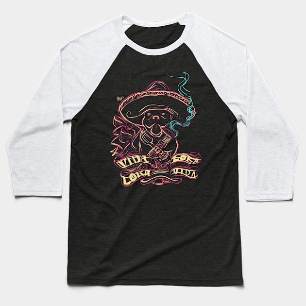 Pitbull Dog Baseball T-Shirt by SkloIlustrator